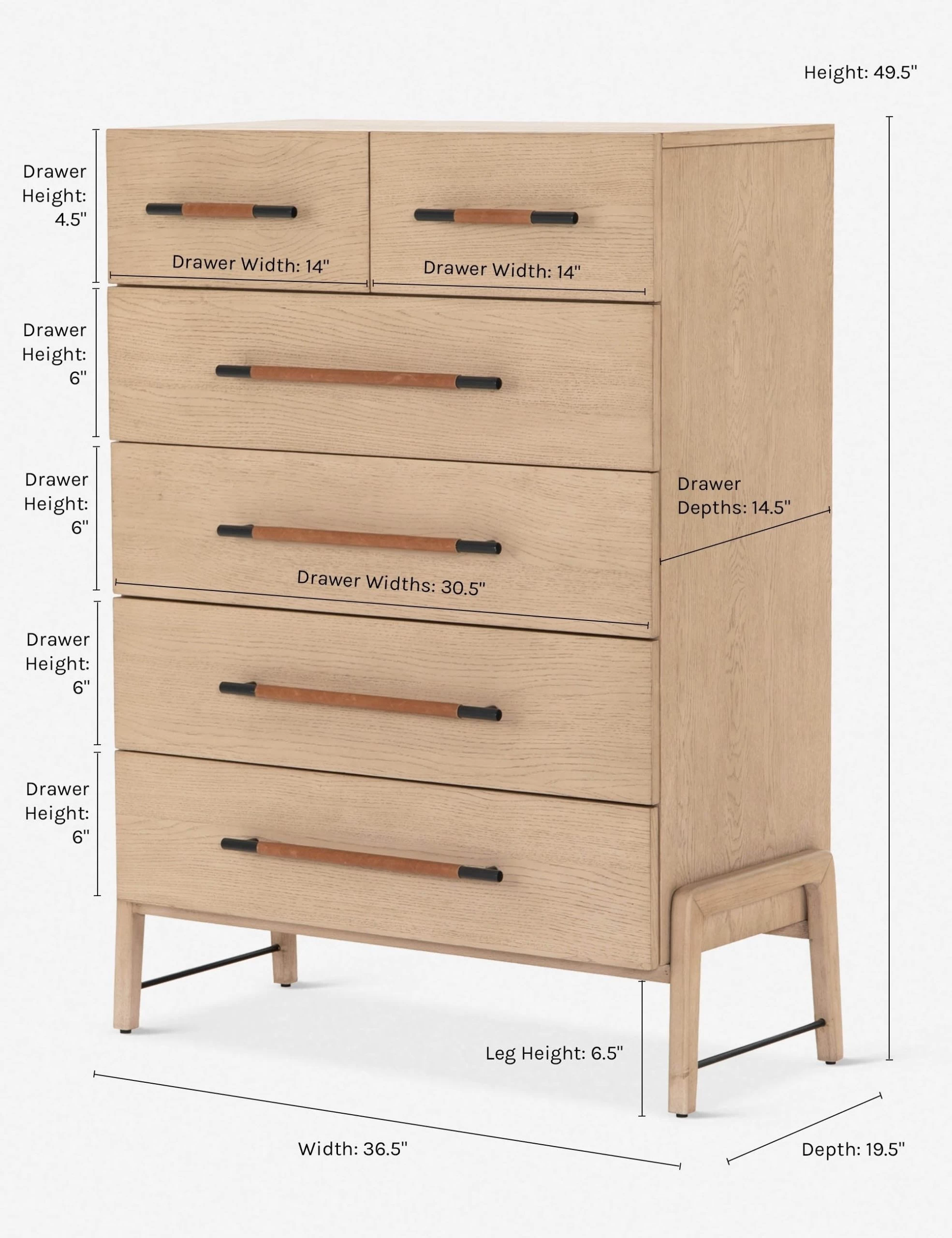 Avalon Tall 6-Drawer Dresser - Image 8