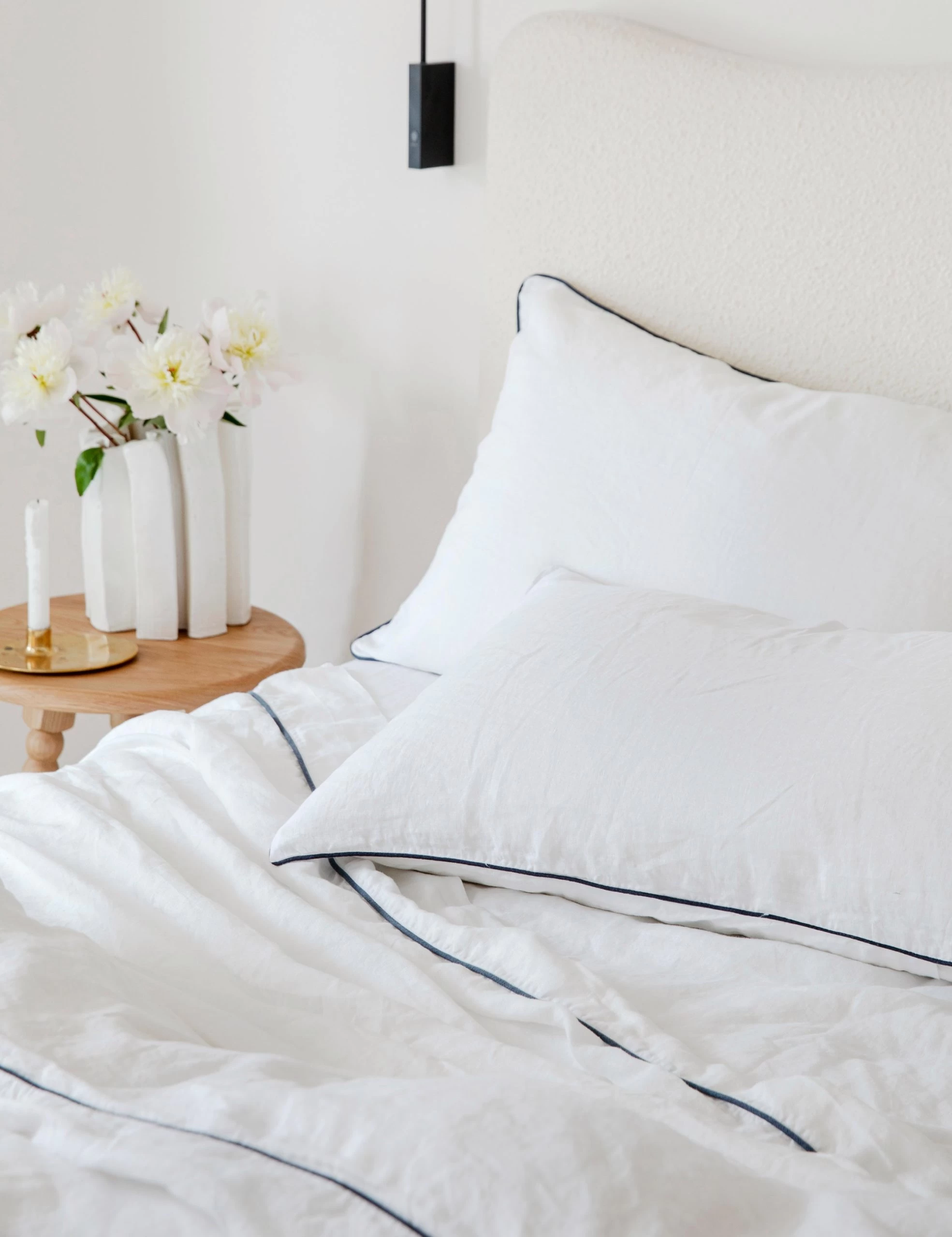 European Flax Piped Linen Sheet Set By Cultiver - Image 2