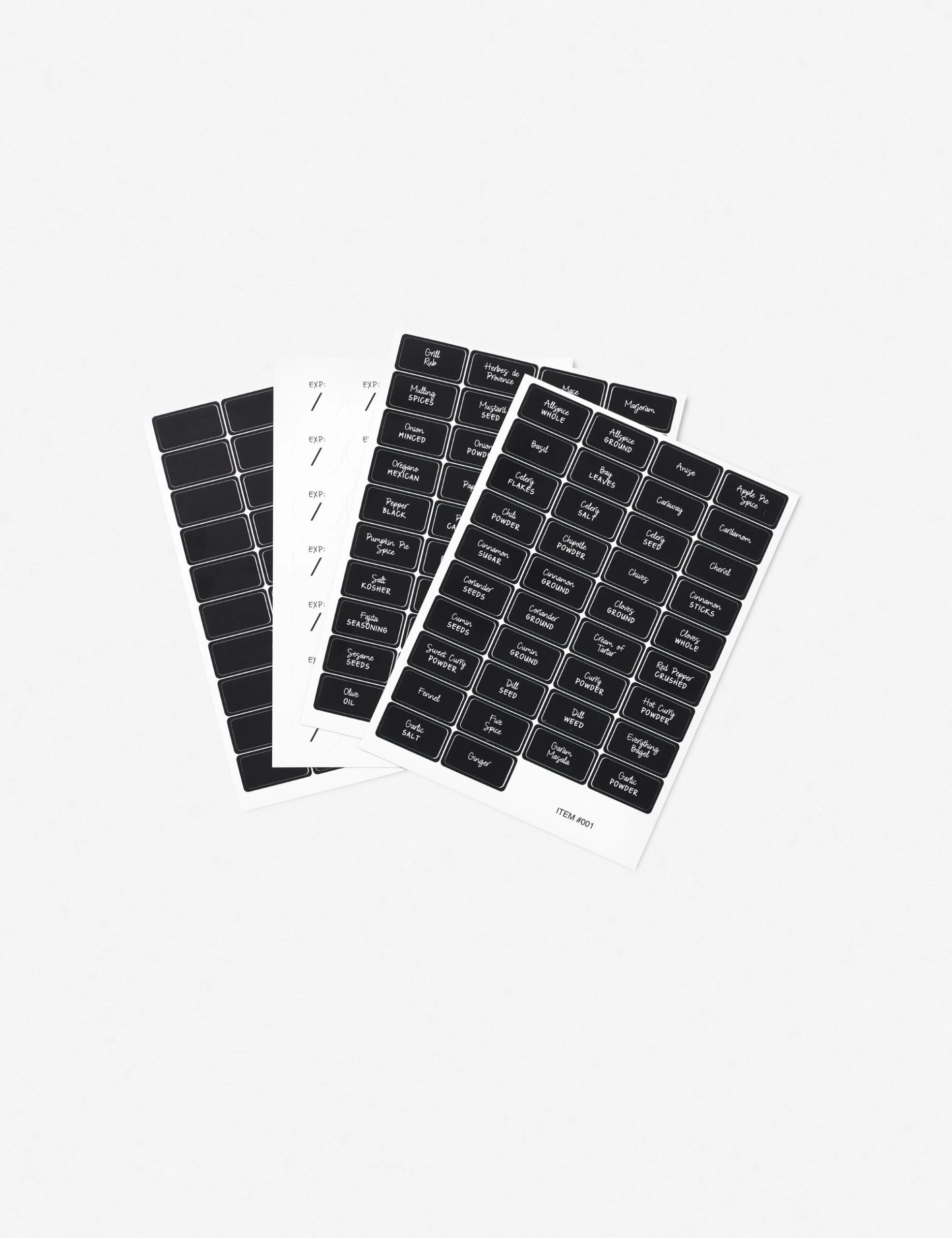 Spice Label Set (Set Of 4 Sheets) By NEAT Method