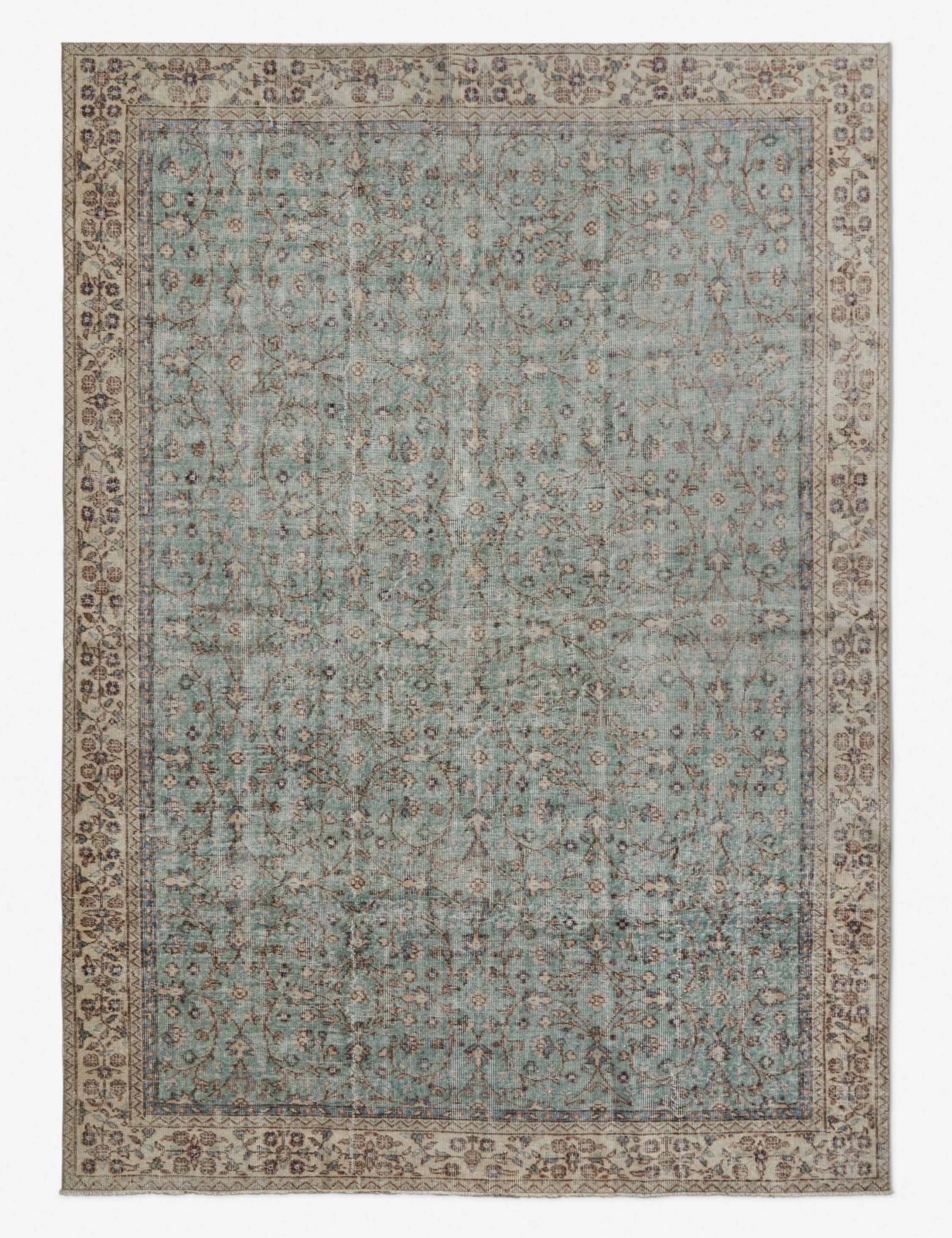 Vintage Turkish Hand-Knotted Wool Rug No. 185, 6'9" X 9'5"